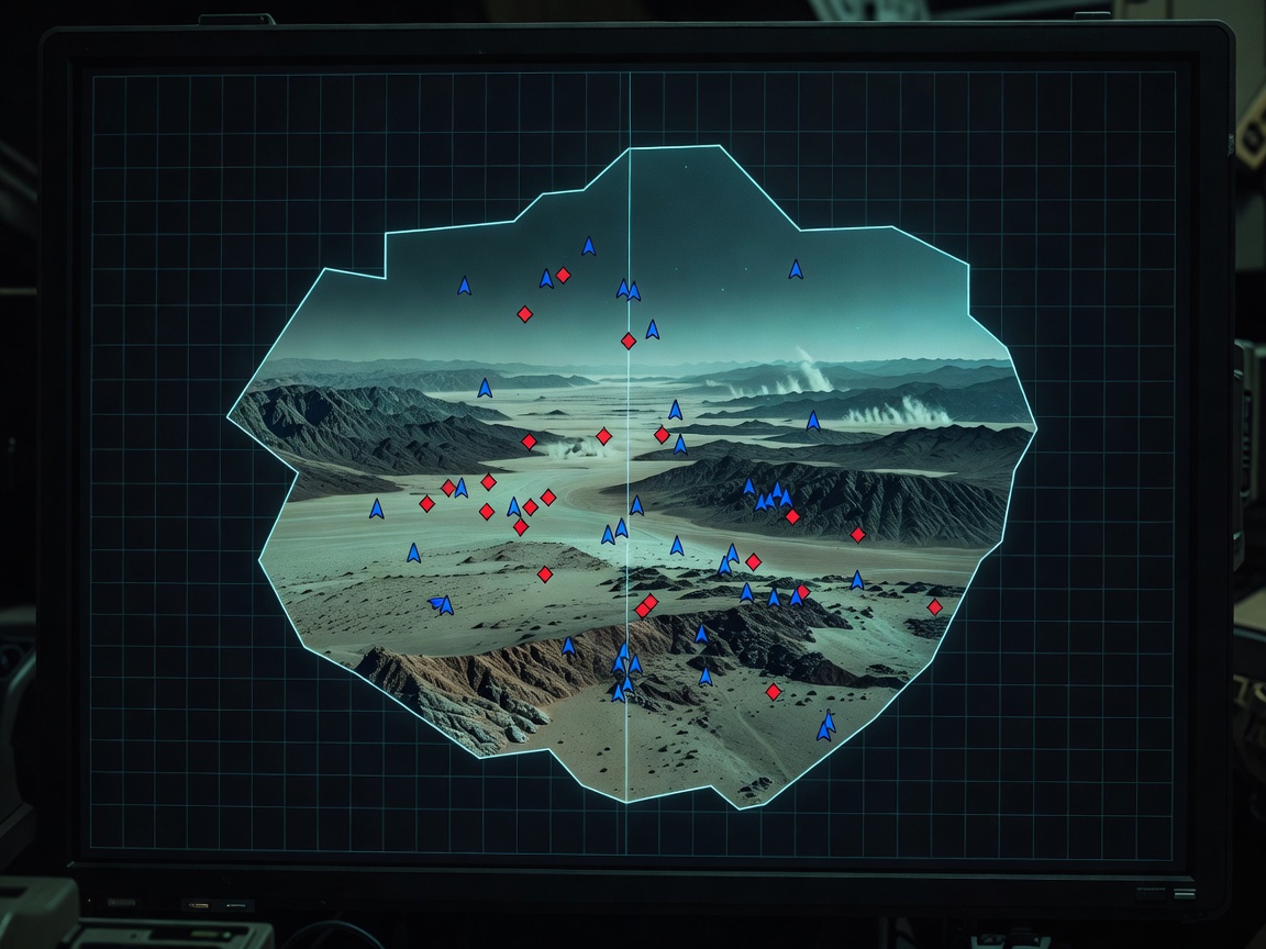 Tactical radar interface showing player positioning map